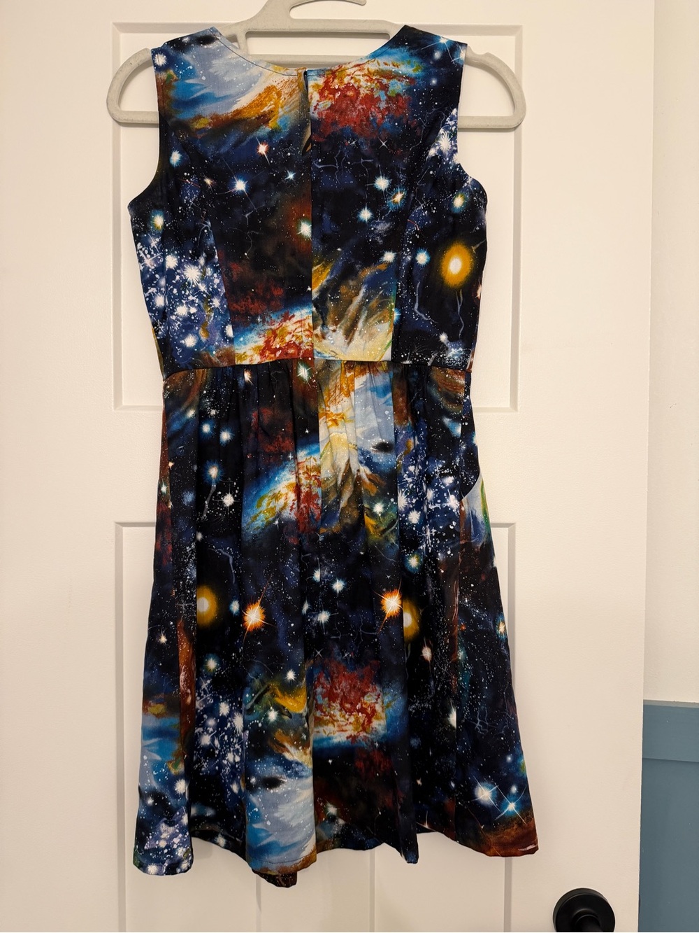 ModCloth Galaxy Nebula Print Fit-and-Flare Teacher STEM Dress w/ Pockets Small - Picture 5 of 10